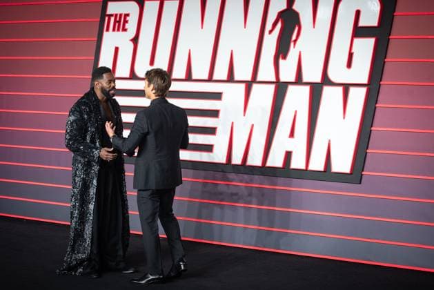 The Running Man UK Premiere in London - 05 Nov 2025 Colman Domingo and Glen Powell attend The Running Man UK Premiere at Odeon Luxe Leicester Square. London United Kingdom Copyright: xLoredanaxSangiulianox xSOPAxImagesx LSangiuliano-0310