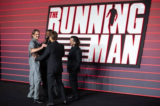The Running Man UK Premiere in London - 05 Nov 2025 Lee Pace, Colman Domingo, Emilia Jones, Edgar Wright and Glen Powell attend The Running Man UK Premiere at Odeon Luxe Leicester Square. London United Kingdom Copyright: xLoredanaxSangiulianox xSOPAxImagesx LSangiuliano-0348