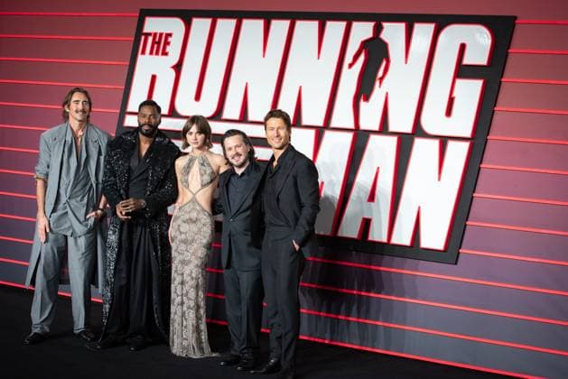 The Running Man UK Premiere in London - 05 Nov 2025 Lee Pace, Colman Domingo, Emilia Jones, Edgar Wright and Glen Powell attend The Running Man UK Premiere at Odeon Luxe Leicester Square. London United Kingdom Copyright: xLoredanaxSangiulianox xSOPAxImagesx LSangiuliano-0374