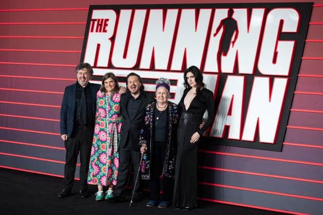 The Running Man UK Premiere in London - 05 Nov 2025 Edgar Wright (C) and guests attend The Running Man UK Premiere at Odeon Luxe Leicester Square. London United Kingdom Copyright: xLoredanaxSangiulianox xSOPAxImagesx LSangiuliano-9888
