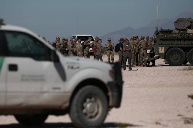 Border Patrol reinforce their security operations near the Jeronimo-Santa Teresa border CIUDAD JUAREZ , MEXICO - NOVEMBER 5: Border Patrol agents assigned to the El Paso sector reinforce their security operations near the Jeronimo-Santa Teresa border area seen from Ciudad Juarez, Mexico on November 5, 2025. Several Stryker armored vehicles, deployed months ago to the U.S. southern border to intensify surveillance at this location. Two helicopters and a large number of soldiers were also present, along with a mobile tower equipped with radar and night-vision cameras. Surveillance operation was intensified on Wednesday due to increase the number of migrants crossing into U.S. territory during supermoon according to CBP. The area was monitored  Copyright: x2025xAnadoluxChristianxTorresx