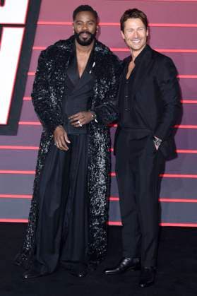 Colman Domingo and Glen Powell at the premiere of the movie The Running Man at the Odeon Luxe Leicester Square London, 05 11 2025 Foto:xS.xVasx xFuturexImagex running_5216
