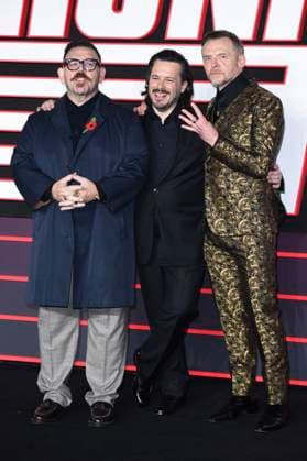 Nick Frost, Edgar Wright and Simon Pegg at the premiere of the movie The Running Man at Odeon Luxe Leicester Square London, 05 11 2025 Foto:xS.xVasx xFuturexImagex running_5231