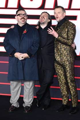 Nick Frost, Edgar Wright and Simon Pegg at the premiere of the movie The Running Man at Odeon Luxe Leicester Square London, 05 11 2025 Foto:xS.xVasx xFuturexImagex running_5232