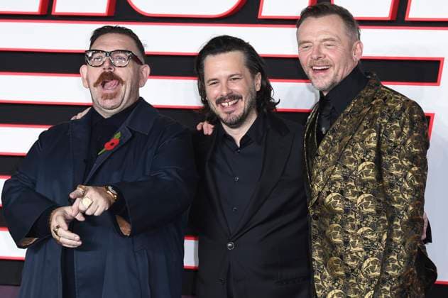 Nick Frost, Edgar Wright and Simon Pegg at the premiere of the movie The Running Man at Odeon Luxe Leicester Square London, 05 11 2025 Foto:xS.xVasx xFuturexImagex running_5235