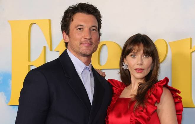 05 November 2025 - Los Angeles, California - Miles Teller, Elizabeth Olsen. Eternity Special Film Screening held at AMC Century City 15. Los Angeles USA - ZUMAa123 20251105_zaa_a123_071 Copyright: xADx