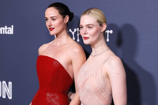 Los Angeles Premiere Of Neon s Sentimental Value Norwegian actress Renate Reinsve wearing a Schiaparelli FW25 Couture gown and American actress and singer Elle Fanning wearing a Fendi Couture dress and Cartier jewelry arrive at the Los Angeles Premiere Of Neon s Sentimental Value held at the DGA Theater Complex at The Directors Guild of America in Los Angeles, California, United States. DGA Theater Complex at The Directors Guild of America, Los Angeles, California, USA California United States  Copyright: xImagexPressxAgencyx originalFilename: collin-losangel251106_npwm0.jpg
