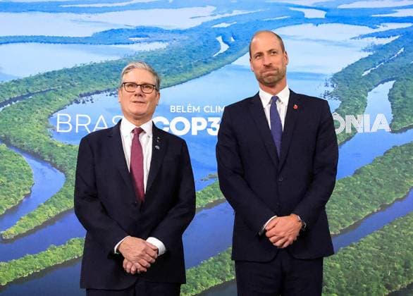The Prince of Wales Attends COP30 06 11 2025. BelÃ m, Brazil. The Prince of Wales and British Prime Minister Sir Keir Starmer during the World Leaders Summit at COP30., Credit:Pete Maclaine Avalon Brazil, BelÃ m  Copyright: xPetexMaclainex xAvalonx 1050762256