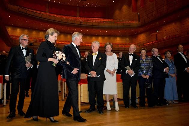 Queen Mathilde of Belgium and King Philippe - Filip of Belgium pictured during a gala evening organized by the Antwerp Support Committee for the King Baudouin Foundation, which is celebrating its 25th anniversary, in Antwerp, Thursday 06 November 2025.  DIRKxWAEM 139664331