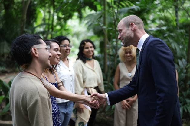 The Prince of Wales Attends COP30 06 11 2025. BelÃ m, Brazil. At the Museu Emilio Goeldi, His Royal Highness and the Prime Minister discussed with 15 young leaders how youth in Brazil are responding to the most pressing global issues, including climate action, inclusion, the future of work, and civic and political participation. They also heard about the findings of the Next Generation Brazil study on climate literacy, education and employment., Credit:Pete Maclaine Avalon Brazil, BelÃ m  Copyright: xPetexMaclainex xAvalonx 1050803287