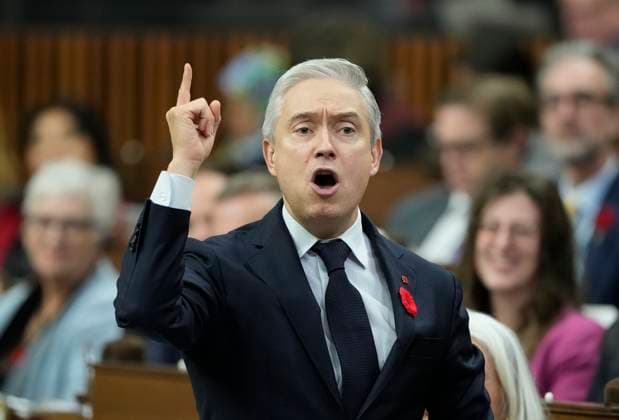 November 6, 2025, Ottawa, On, Canada: Finance and National Revenue Minister Francois-Philippe Champagne rises during Question Period on Parliament Hill in Ottawa, Thursday, Nov. 6, 2025. Ottawa Canada  - ZUMAc35_ 20251106_zaf_c35_150 Copyright: xAdrianxWyldx