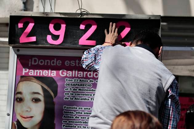 November 6, 2025, Mexico, Cdmx, Mexico: The family, advocacy groups, and friends of GUADALUPE PAMELA GALLARDO VOLANTE protested outside the Mexico City Attorney General s Office (FGJCDMX) to demand the safe return of the young woman who disappeared 2,922 days ago (8 years). Because of this, Pamela Gallardo s family has been counting the days she has been missing from her home. The Attorney General s Office has not responded to any inquiries or made any progress in the case of the young woman who disappeared in the Ajusco area, a region with high rates of forced disappearances at the hands of organized crime, kidnappers, and drug traffickers. It is said to be controlled by the Sinaloa Cartel, a significant factor in the police s inability to - ZUMAp204 20251106_zip_p204_004 Copyright: xJosuexPerezx