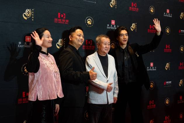 LOS ANGELES, CA - NOVEMBER 06: Director Larry Yang (L2) and actor Ci Sha (R1) arrive at red carpet during the Golden Angel Awards Ceremony of the 2025 Chinese American Film Festival (CAFF) and the Chinese American Television Festival (CATF) on November 6, 2025 in Los Angeles, California.  Copyright: xVCGx 111602455484