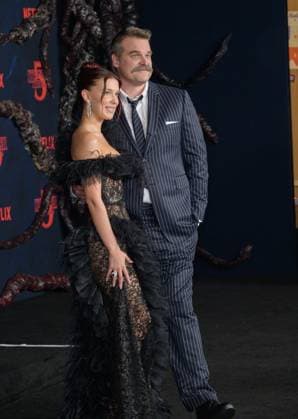 LOS ANGELES, USA November 06, 2025 Millie Bobby Brown David Harbour at the premiere for Netflix s Stranger Things 5 at the TCL Chinese Theatre Picture Paul Smith Featureflash 450455 2025 11 06 CA Los Angeles  Copyright: xPaulxSmithx xFeaturesxFlashx xStarfacex STAR_450455_035