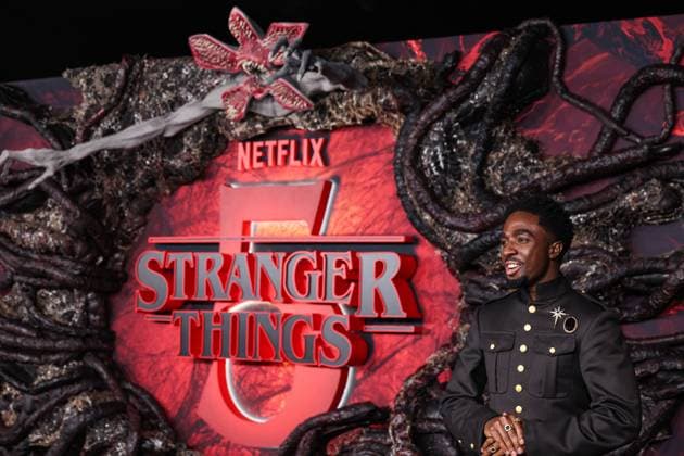 Los Angeles Premiere Of Netflix s Stranger Things Season 5 HOLLYWOOD, LOS ANGELES, CALIFORNIA, USA - NOVEMBER 06: Caleb McLaughlin wearing Wales Bonner FW25 RTW, specifically Look 15 from the Autumn Winter 2025 ˜Selah™ Collection and a Hublot timepiece arrives at the Los Angeles Premiere Of Netflix s Stranger Things Season 5 held at the TCL Chinese Theatre IMAX on November 6, 2025 in Hollywood, Los Angeles, California, United States., Credit:Xavier Collin Avalon United States, California, Hollywood, TCL Chinese Theatre IMAX Copyright: xXavierxCollinx xAvalonx 1050955857