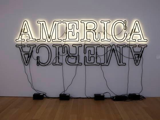 Double America 2 by Glenn Ligon is on display as part of Fall 20 21 Marquee Week at Christie s New York on Friday, November 7, 2025 in New York City.  NYP20251107176 JOHNxANGELILLO