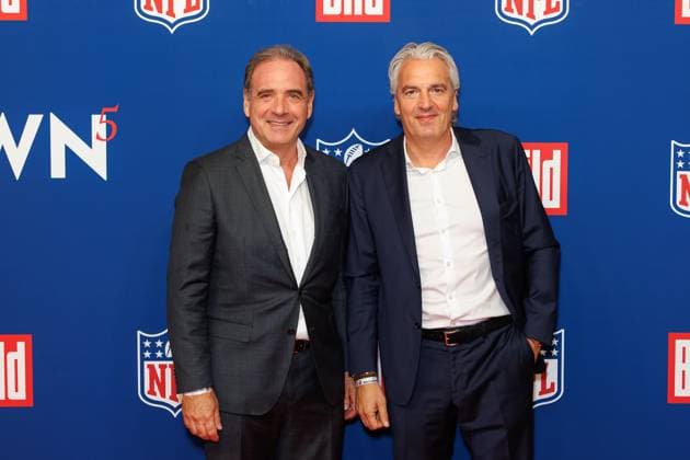 Reception BILD NFL TOUCHDOWN BERLIN Carsten Schmidt and Jörg Wacker at the BILD TOUCHDOWN BERLIN National Football League reception, on the occasion of the first regular season game of the NFL teams Indianapolis Colts vs Atlanta Falcons on 07 11 2025 at the Axel Springer Hochhaus in Berlin Copyright: xEventpressxKochanx