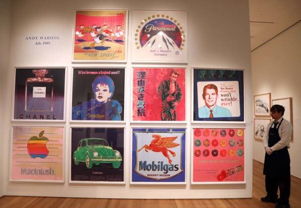 November 7, 2025, New York, New York, USA: A handler seen with Ads by artist Andy Warhol, estimate $2 million - $4 million during November Marquee Week 2025 during SothebyÃ¢â‚¬â ¢s Opening of the New Global Headquarters at the Breuer. New York USA - ZUMAk03_ 20251107_zaf_k03_083 Copyright: xNancyxKaszermanx