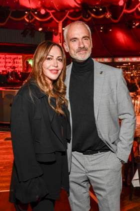 abb Palazzo Simone Thomalla and Rene M as guests at the gala premiere of Kolja Kleeberg and Hans Peter Wodarz 17 Dinner Show Unikate at PALAZZO Spiegelpalast on 07 11 2025 in Berlin Berlin Germany