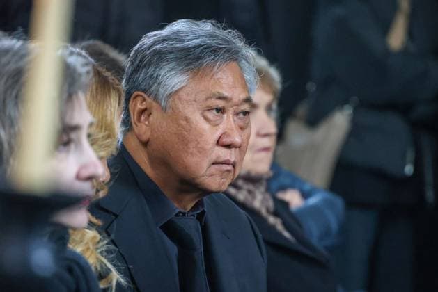 RUSSIA, MOSCOW - NOVEMBER 8, 2025: Russian Karate Federation President Sergei Tsoi attends a farewell ceremony for the late Soviet and Russian TV host and actor Yuri Nikolayev at the Troyekurovo funeral home. Yuri Nikolayev passed away on 4 November 2025 at the age of 76 Moscow Russia  - ZUMAt113 20251108_zaa_t113_132 Copyright: xVladimirxGerdox