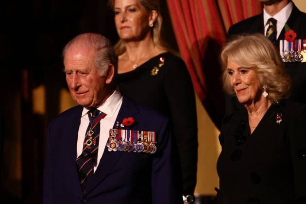 . 08 11 2025. London, United Kingdom. King Charles III, Queen Camilla, Kate Middleton, the Princess of Wales and Prince George at the Royal British Legion Festival of Remembrance at the Royal Albert Hall in London.  xPoolx xi-Imagesx IIM-26363-0017