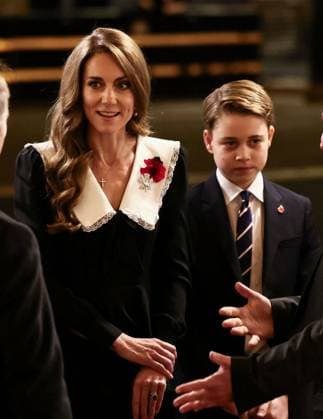 . 08 11 2025. London, United Kingdom. King Charles III, Queen Camilla, Kate Middleton, the Princess of Wales and Prince George at the Royal British Legion Festival of Remembrance at the Royal Albert Hall in London.  xPoolx xi-Imagesx IIM-26363-0020
