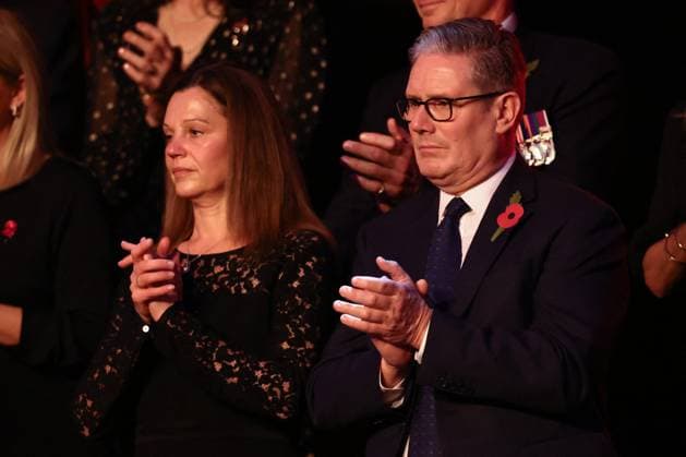 Royal British Legion Festival of Remembrance, in London British Prime Minister Keir Starmer and his wife Victoria Starmer attend the Royal British Legion Festival of Remembrance, an annual event honouring military service members, which holds special significance in 2025 as it marks the 80th anniversary of the end of World War Two, at the Royal Albert Hall in London, Britain, November 8, 2025., Credit:Jack Taylor Avalon UNITED KINGDOM, LONDON  Copyright: xJackxTaylorx xAvalonx 1051236585