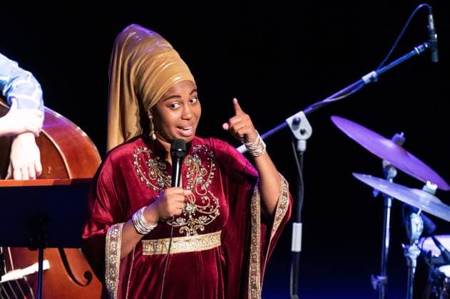 November 8, 2025, Madrid, Spain: American jazz singer Jazzmeia Horn performs during the JAZZMADRID concert at the Fernanda Gomez Theatre in Madrid. Madrid Spain - ZUMAs197 20251108_aaa_s197_121 Copyright: xAtilanoxGarciax