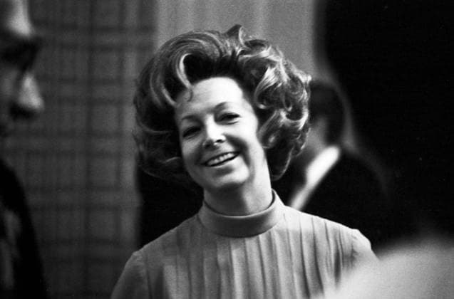 Oslo, 25. April 1970: Die Ehefrau des Bundeskanzlers, Rut Brandt, während des Staatsbesuchs in Norwegen. Oslo Oslo Norwegen *** Oslo, 25 April 1970 the Wife of Federal Chancellor, Ruth Brandt, during of State visit in Norway Oslo Oslo Norway Copyright: xUnitedxArchivesx xSvenxSimonxArchives SVS_94010001748