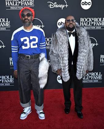 2025 Rock & Roll Hall of Fame Induction Ceremony Andre 3000 and Big Boi of OutKast arriving to the 2025 Rock & Roll Hall of Fame Induction Ceremony held at the Peacock Theater on November 8, 2025 in Los Angeles, Ca. Los Angeles Peacock Theater California USA Copyright: xStarbuck AFF-USA.COMx