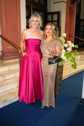 Britta Heidemann and Regina Halmich at the 43rd German Sports Press Ball on 8 11 2025 at the Alte Oper in Frankfurt am Main German Sports Press Ball 2025 in Frankfurt am Main