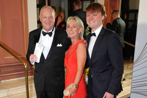 Rolf and Elisabeth Toepperwien and their son Louis Toepperwien at the 43rd German Sports Press Ball on 8 11 2025 at the Alte Oper in Frankfurt am Main German Sports Press Ball 2025 in Frankfurt am Main