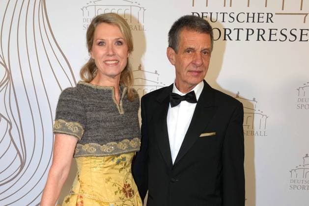 Franziska Reichenbacher and her husband Alfred Schneiberg at the 43rd German Sports Press Ball on 8 11 2025 at the Alte Oper in Frankfurt am Main German Sports Press Ball 2025 in Frankfurt am Main