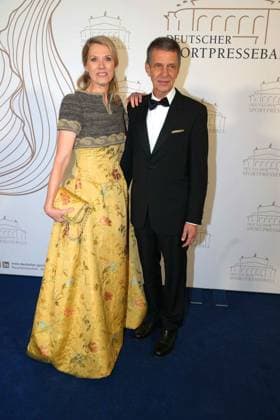 Franziska Reichenbacher and her husband Alfred Schneiberg at the 43rd German Sports Press Ball on 8 11 2025 at the Alte Oper in Frankfurt am Main German Sports Press Ball 2025 in Frankfurt am Main