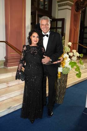Francesca Elstermeier and Juergen Hingsen at the 43rd German Sports Press Ball on 8 11 2025 at the Alte Oper in Frankfurt am Main German Sports Press Ball 2025 in Frankfurt am Main