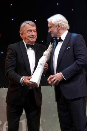 Wolfgang Niersbach and Rudi Voeller at the 43rd German Sports Press Ball on 8 11 2025 at the Alte Oper in Frankfurt am Main German Sports Press Ball 2025 in Frankfurt am Main