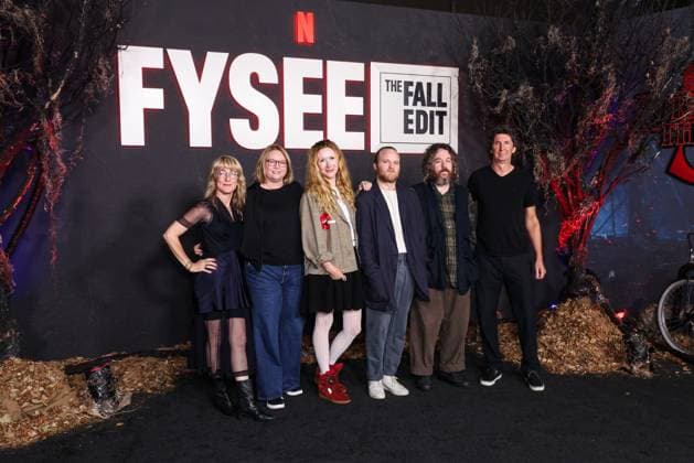 Netflix FYSEE: The Fall Edit - Stranger Things Season 5 FYC Event Costume designer Amy Parris, Visual effects supervisor Betsy Paterson, Hairstylist Sarah Hindsgaul, Michael Stein, Musical composer Kyle Dixon and Canadian-American sound editor and engineer Craig Henighan arrive at the Netflix FYSEE: The Fall Edit - Stranger Things Season 5 FYC (For Your Consideration) Event held at the Netflix Tudum Theater in Hollywood, Los Angeles, California, United States. Netflix Tudum Theater, Hollywood, Los Angeles, California, USA California United States Copyright: xImagexPressxAgencyx originalFilename: collin-netflixf251109_npImJ.jpg