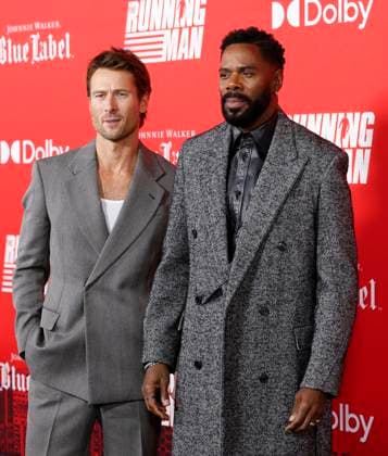 Glen Powell and Colman Domingo arrive on the receiving red carpet at Paramount s The Running Man New York Premiere at AMC Lincoln Square Theater on Sunday, November 9, 2025 in New York City.  NYP20251109113 JOHNxANGELILLO