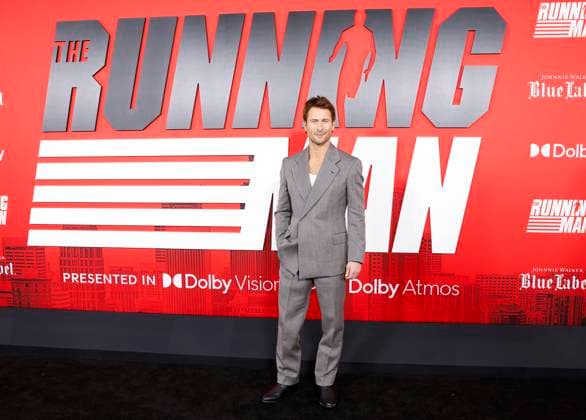 Glen Powell arrives on the receiving red carpet at Paramount s The Running Man New York Premiere at AMC Lincoln Square Theater on Sunday, November 9, 2025 in New York City.  NYP20251109136 JOHNxANGELILLO