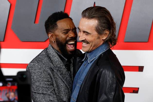 Colman Domingo and Lee Pace arrive on the red carpet at Paramount s The Running Man New York Premiere at AMC Lincoln Square Theater on Sunday, November 9, 2025 in New York City.  NYP20251109133 JOHNxANGELILLO