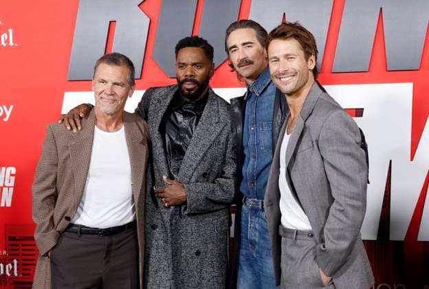 Josh Brolin, Colman Domingo, Lee Pace and Glen Powell arrive on the red carpet at Paramount s The Running Man New York Premiere at AMC Lincoln Square Theater on Sunday, November 9, 2025 in New York City.  NYP20251109134 JOHNxANGELILLO
