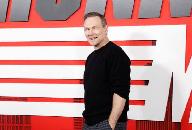 Christian Slater arrives on the red carpet at Paramount s The Running Man New York Premiere at AMC Lincoln Square Theater on Sunday, November 9, 2025 in New York City.  NYP20251109137 JOHNxANGELILLO