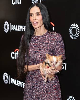 November 9, 2025, Bronx, New York, USA: Demi Moore wearing dress by Gucci and holding dog Pilaf attends photo call for Paramount+ Landman at PaleyFest NY 2025 at Paley Museum in New York, NY on November 9, 2025. Bronx USA - ZUMAr339 20251109_znp_r339_072 Copyright: xLevxRadinx
