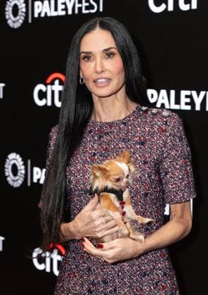 November 9, 2025, Bronx, New York, USA: Demi Moore wearing dress by Gucci and holding dog Pilaf attends photo call for Paramount+ Landman at PaleyFest NY 2025 at Paley Museum in New York, NY on November 9, 2025. Bronx USA - ZUMAr339 20251109_znp_r339_073 Copyright: xLevxRadinx