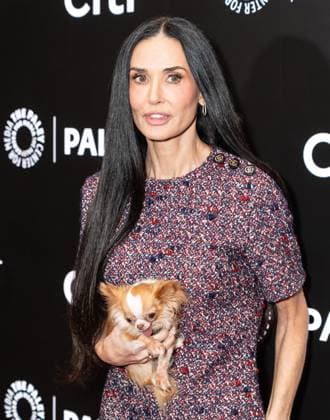 November 9, 2025, Bronx, New York, USA: Demi Moore wearing dress by Gucci and holding dog Pilaf attends photo call for Paramount+ Landman at PaleyFest NY 2025 at Paley Museum in New York, NY on November 9, 2025. Bronx USA - ZUMAr339 20251109_znp_r339_075 Copyright: xLevxRadinx