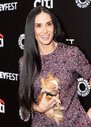 November 9, 2025, Bronx, New York, USA: Demi Moore wearing dress by Gucci and holding dog Pilaf attends photo call for Paramount+ Landman at PaleyFest NY 2025 at Paley Museum in New York, NY on November 9, 2025. Bronx USA - ZUMAr339 20251109_znp_r339_076 Copyright: xLevxRadinx