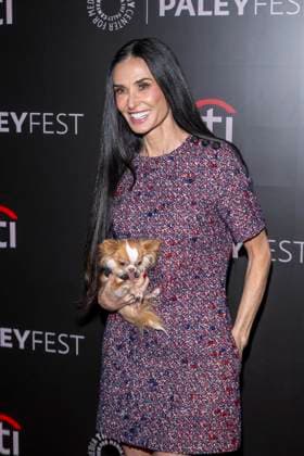 November 9, 2025, New York, United States: Demi Moore holding her dog Pilaf attends Paramount+ s Landman during PaleyFest NY 2025 at The Paley Museum. New York United States - ZUMAs197 20251109_aaa_s197_531 Copyright: xRonxAdarx