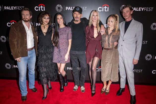 November 9, 2025, New York, United States: (L-R) Christian Wallace, Paulina Chavez, Demi Moore, Billy Bob Thornton, Ali Larter, Michelle Randolph and Jacob Lofland attend Paramount+ s Landman during PaleyFest NY 2025 at The Paley Museum. New York United States - ZUMAs197 20251109_aaa_s197_530 Copyright: xRonxAdarx