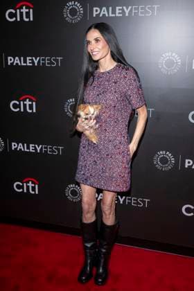 November 9, 2025, New York, United States: Demi Moore holding her dog Pilaf attends Paramount+ s Landman during PaleyFest NY 2025 at The Paley Museum. New York United States - ZUMAs197 20251109_aaa_s197_534 Copyright: xRonxAdarx