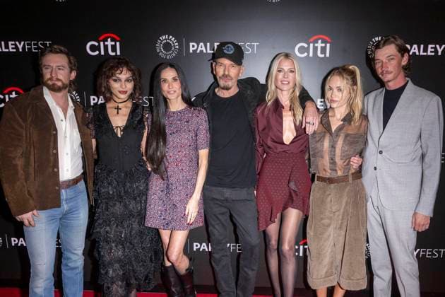 November 9, 2025, New York, United States: (L-R) Christian Wallace, Paulina Chavez, Demi Moore, Billy Bob Thornton, Ali Larter, Michelle Randolph and Jacob Lofland attend Paramount+ s Landman during PaleyFest NY 2025 at The Paley Museum. New York United States - ZUMAs197 20251109_aaa_s197_564 Copyright: xRonxAdarx